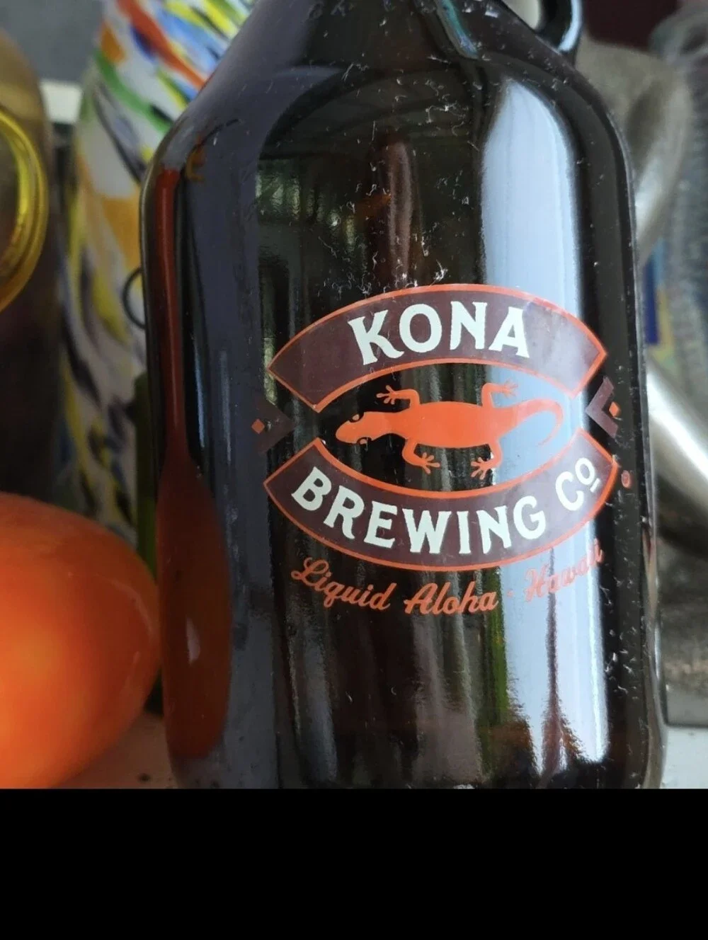Kona Brewing Co 64oz Brown Glass Growler Hawaii Collectible